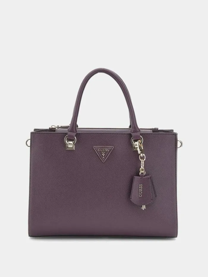 Women Brynlee Saffiano Handbag Purple Guess Handbags