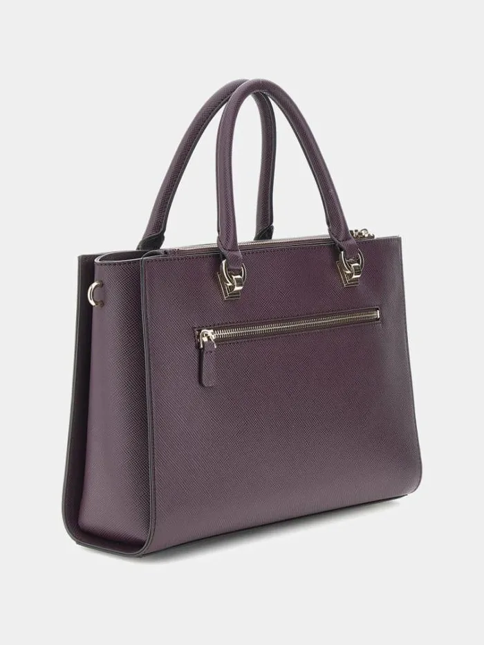 Women Brynlee Saffiano Handbag Purple Guess Handbags