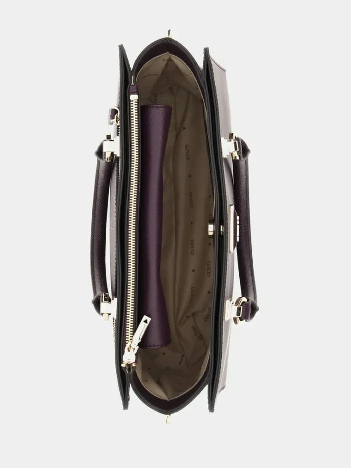 Women Brynlee Saffiano Handbag Purple Guess Handbags
