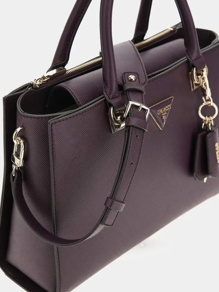 Women Brynlee Saffiano Handbag Purple Guess Handbags