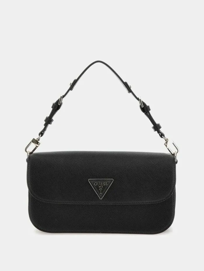 Women Brynlee Saffiano Shoulder Bag Black Guess Shoulder Bags