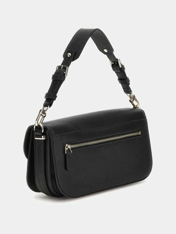 Women Brynlee Saffiano Shoulder Bag Black Guess Shoulder Bags