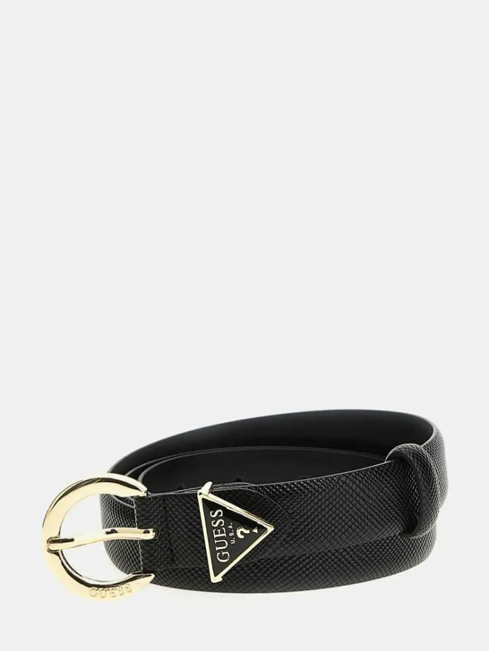 Women Brynlee Triangle Logo Belt Black Guess Belts