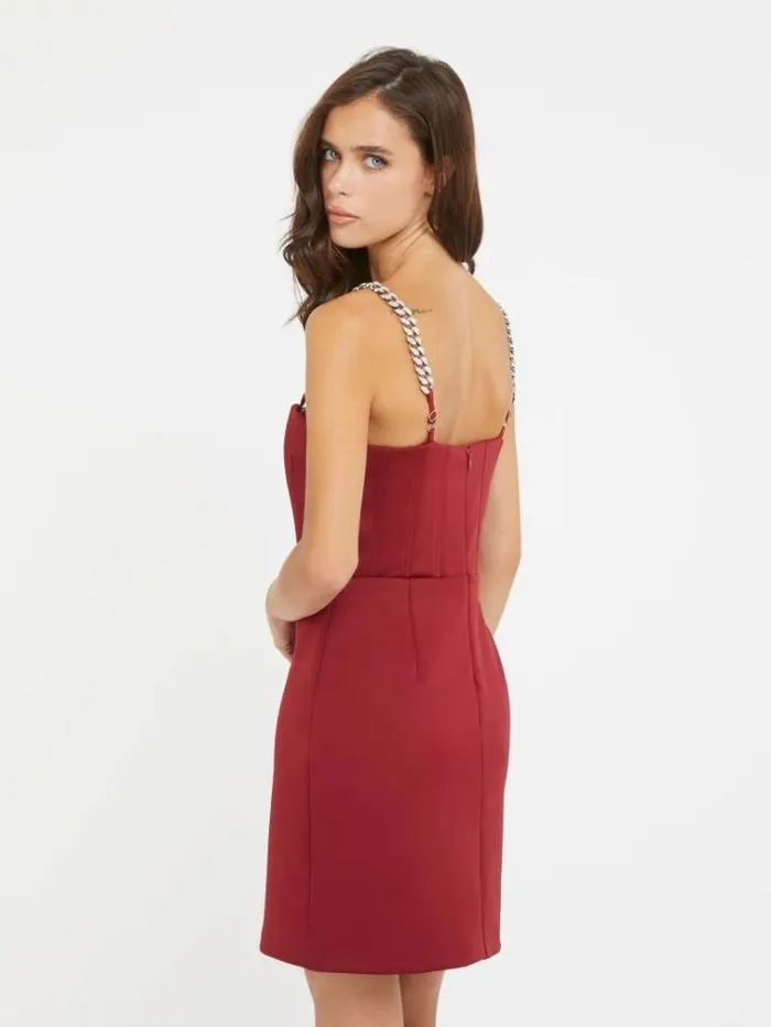 Women Bustier Construction Mini Dress Red Guess Dresses And Jumpsuits
