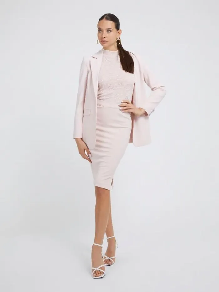 Women Buttons Midi Skirt Powder Pink Guess Skirts And Shorts