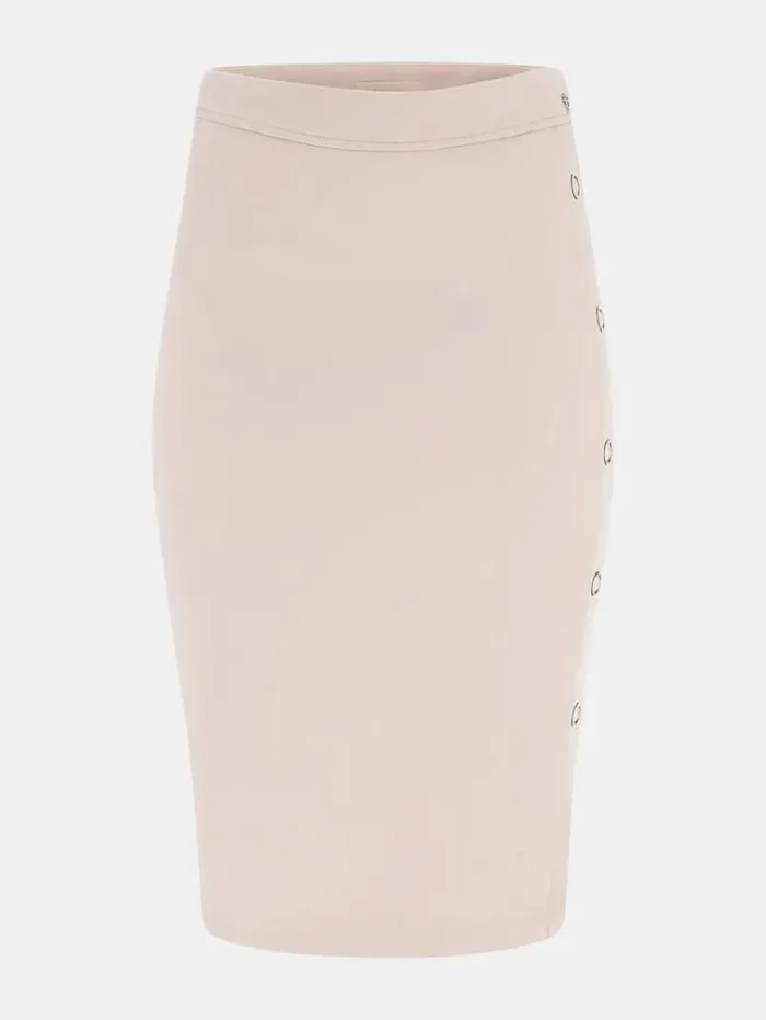 Women Buttons Midi Skirt Powder Pink Guess Skirts And Shorts