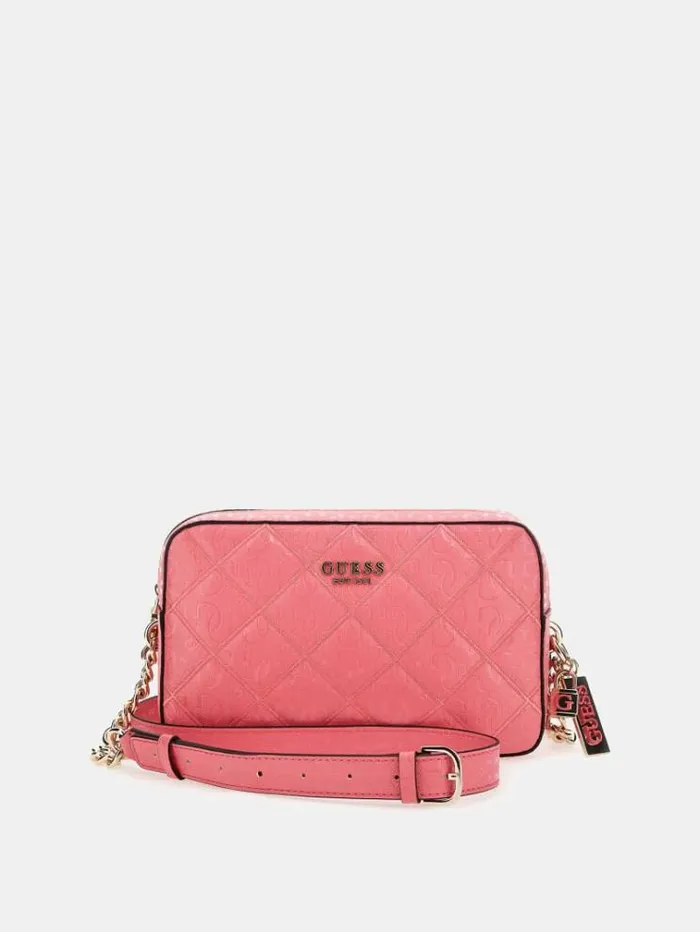 Women Caddie 4g Logo Patent Crossbody Fuchsia Guess Crossbody Bags