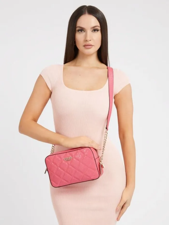 Women Caddie 4g Logo Patent Crossbody Fuchsia Guess Crossbody Bags