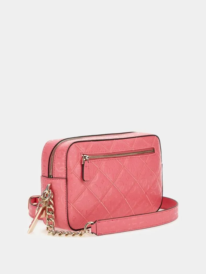 Women Caddie 4g Logo Patent Crossbody Fuchsia Guess Crossbody Bags