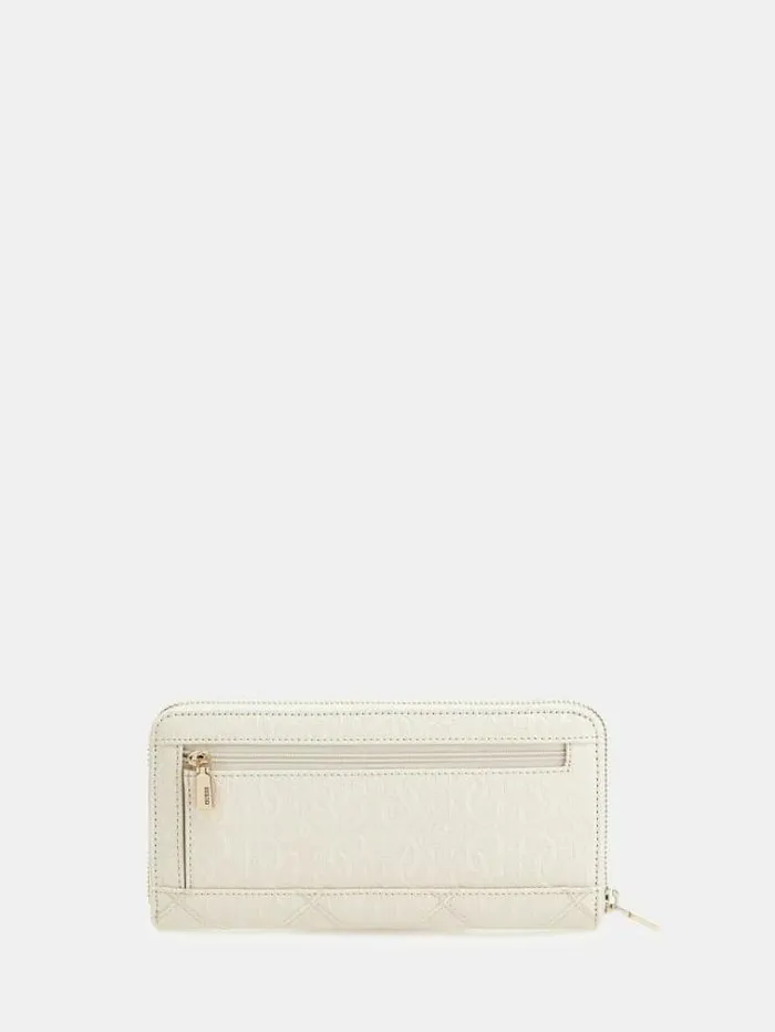 Women Caddie 4g Logo Patent Maxi Wallet Cream Guess Wallets