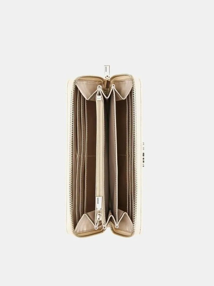 Women Caddie 4g Logo Patent Maxi Wallet Cream Guess Wallets