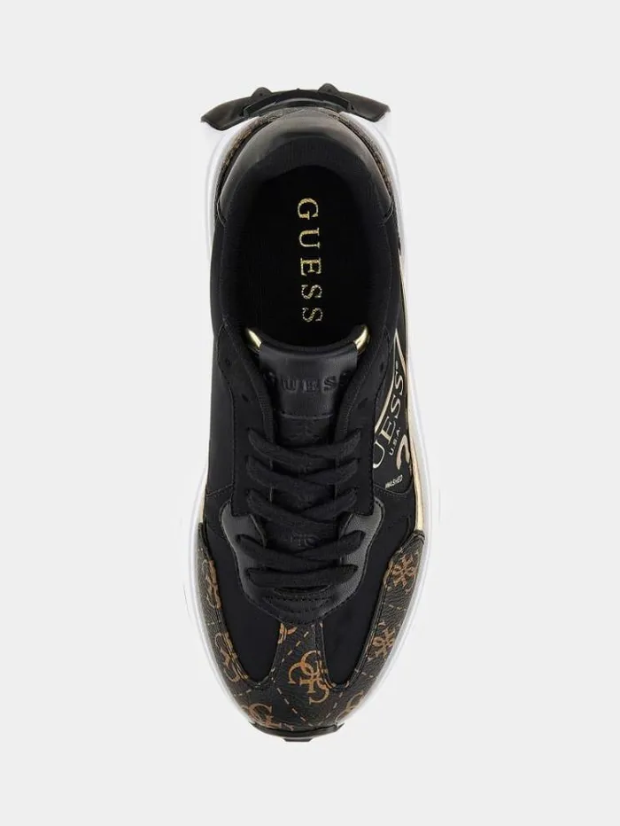 Women Calebb Trianglelogo Running Shoes Black Guess Sneakers