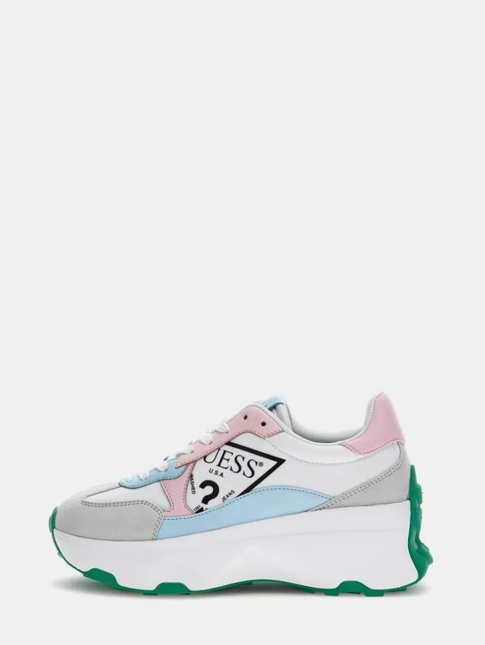 Women Calebb Trianglelogo Running Shoes Multicolor Pattern Guess Sneakers