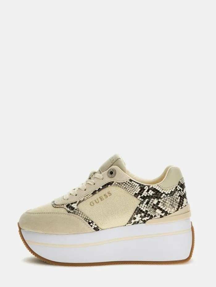Women Camrio Leatherinsert Sneakers Multi Beige Guess Sneakers