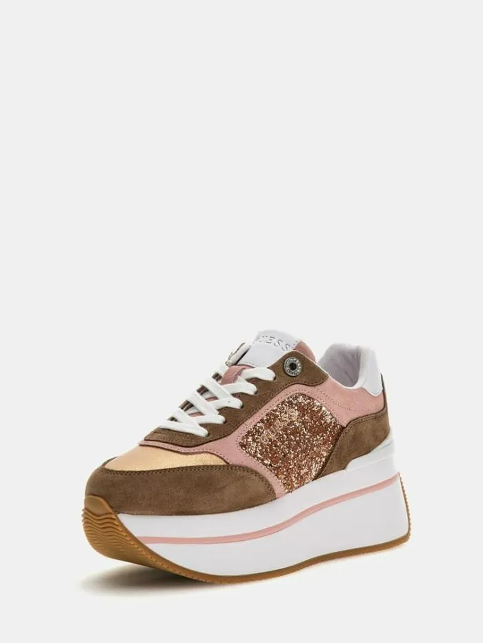 Women Camrio Platform Running Shoes Multi Pink Guess Sneakers