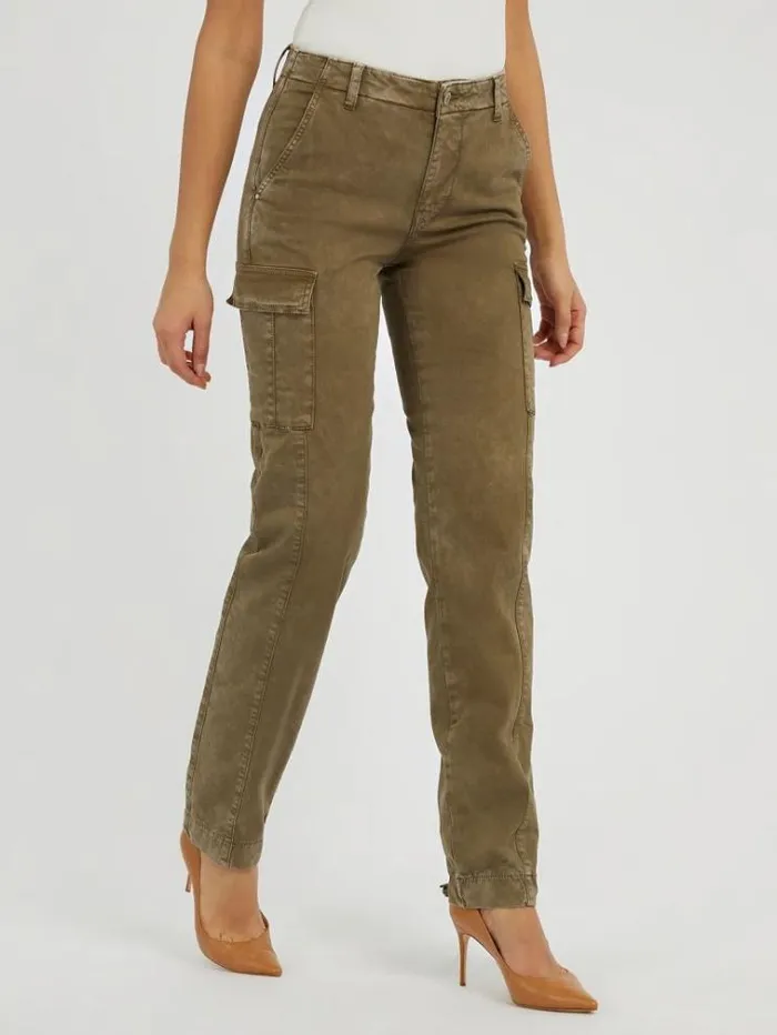 Women Cargo Pant Green Guess Trousers