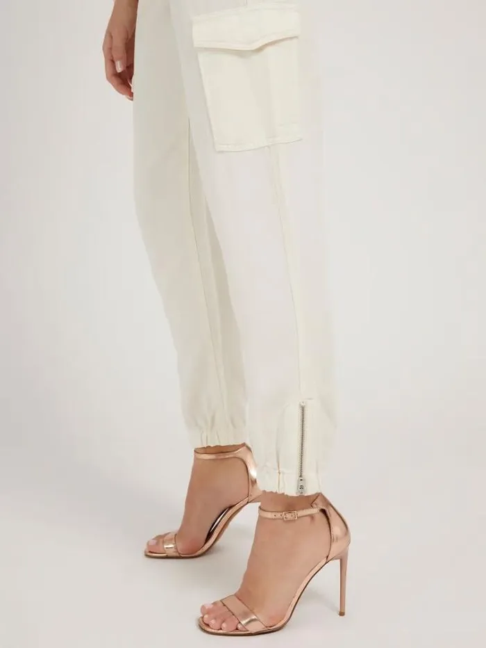 Women Cargo Pant White Guess Trousers