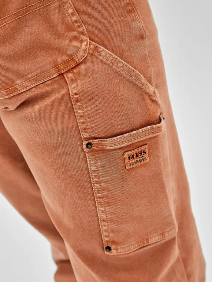 Women Carpenter Denim Pant Orange Guess Relaxed