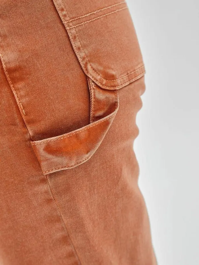 Women Carpenter Denim Pant Orange Guess Relaxed