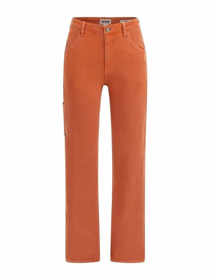 Women Carpenter Denim Pant Orange Guess Relaxed