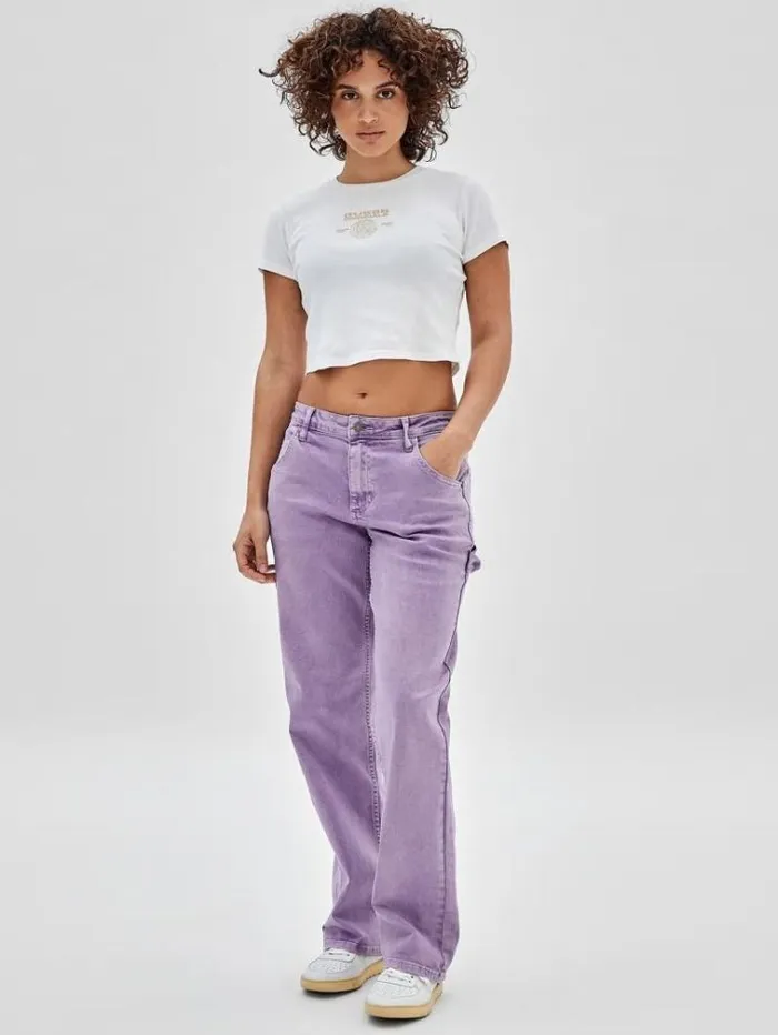 Women Carpenter Denim Pant Purple Guess Relaxed