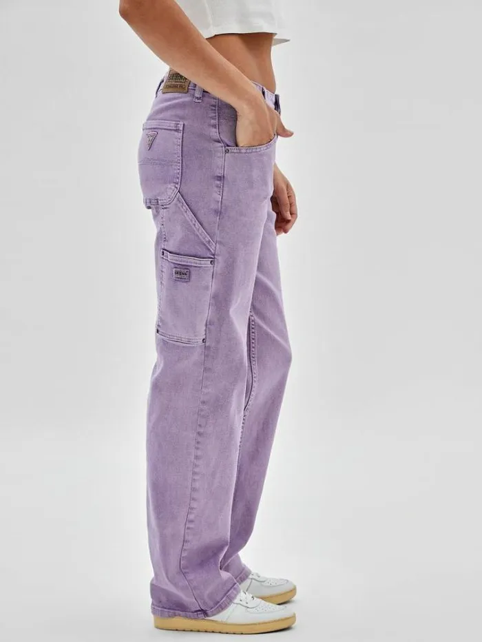 Women Carpenter Denim Pant Purple Guess Relaxed