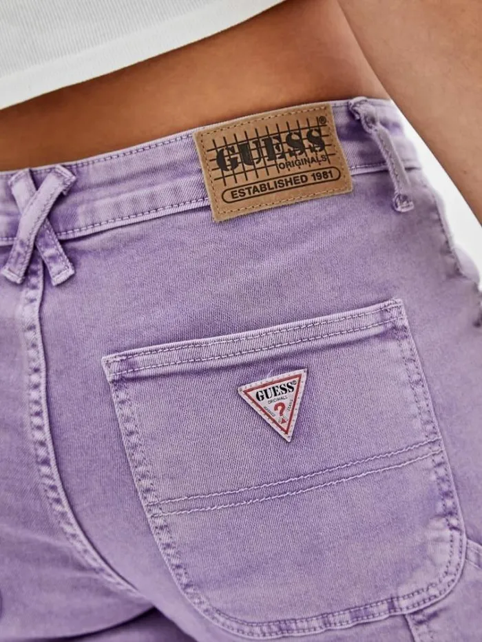 Women Carpenter Denim Pant Purple Guess Relaxed