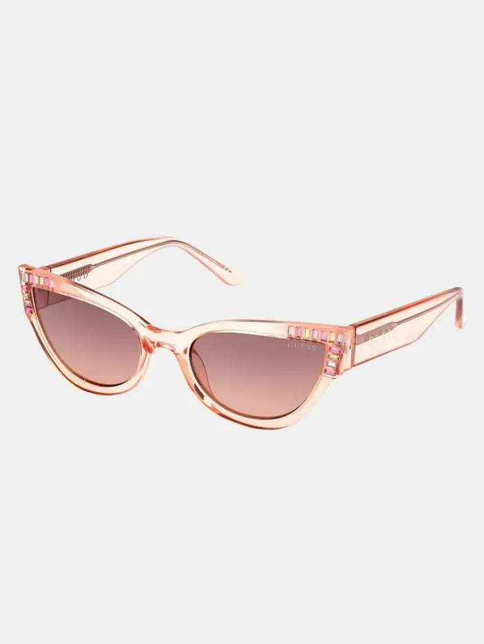 Women Cats Eye Sunglasses Beige Guess Sunglasses