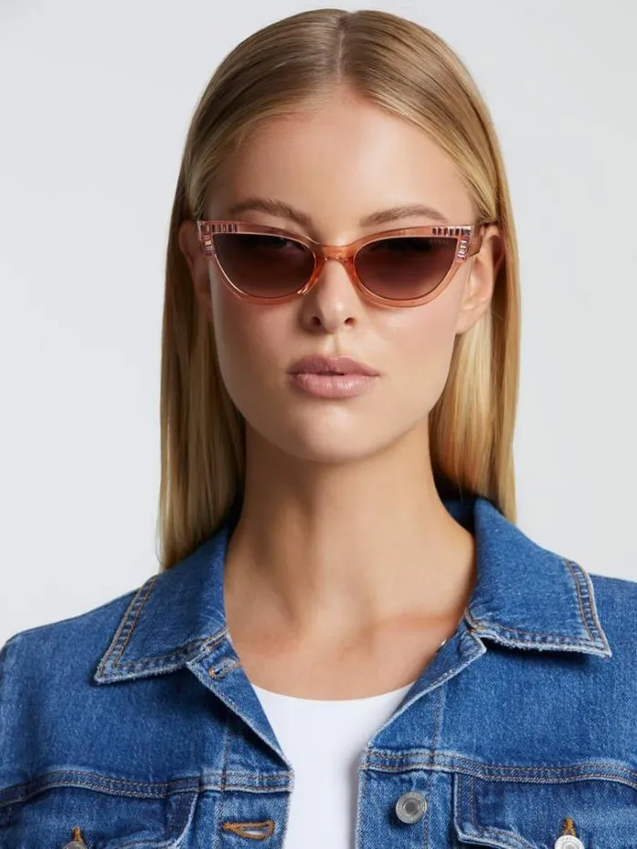 Women Cats Eye Sunglasses Beige Guess Sunglasses