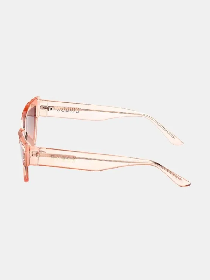 Women Cats Eye Sunglasses Beige Guess Sunglasses