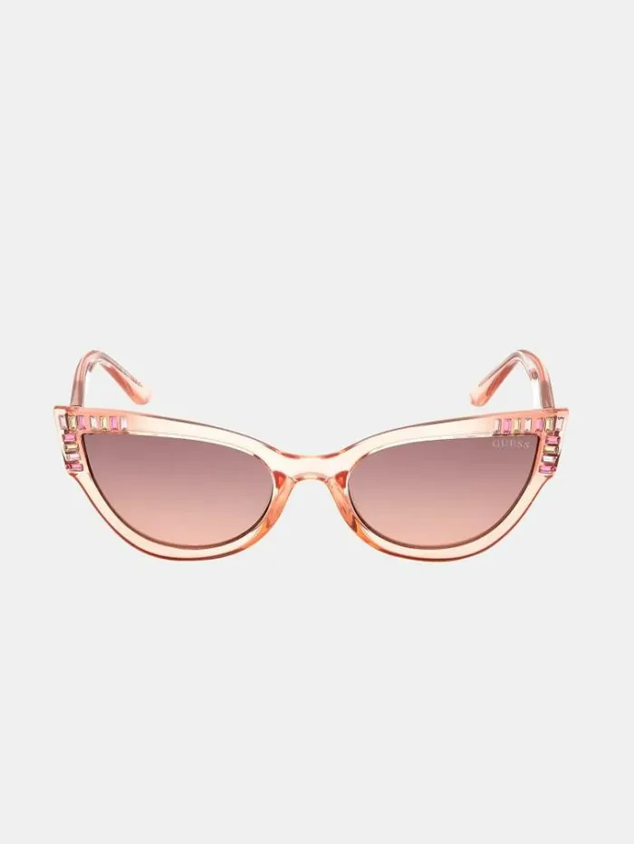 Women Cats Eye Sunglasses Beige Guess Sunglasses