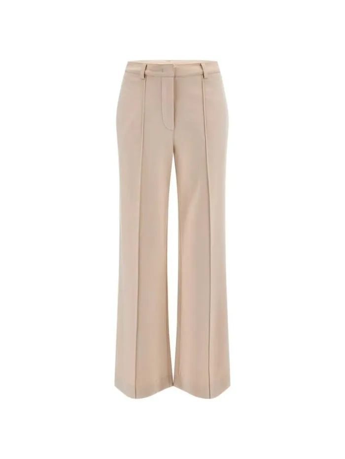 Women Chain Detail Wide Leg Pant White Guess Trousers