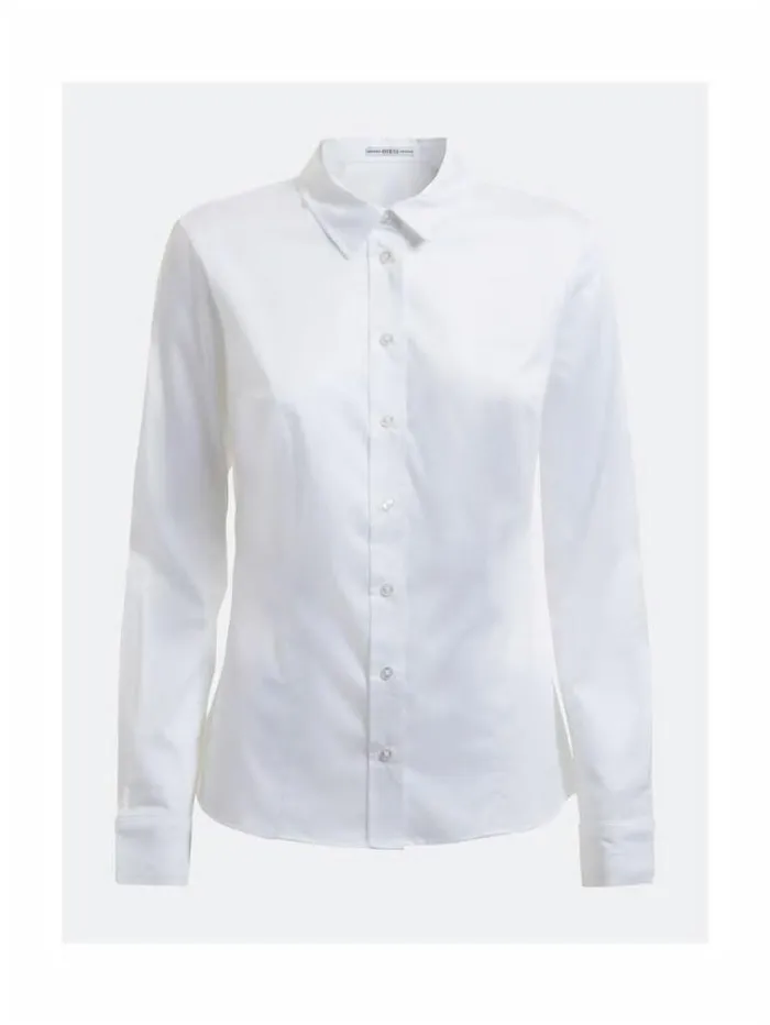 Women Classic Slim Fit Shirt White Guess Tops And Shirts