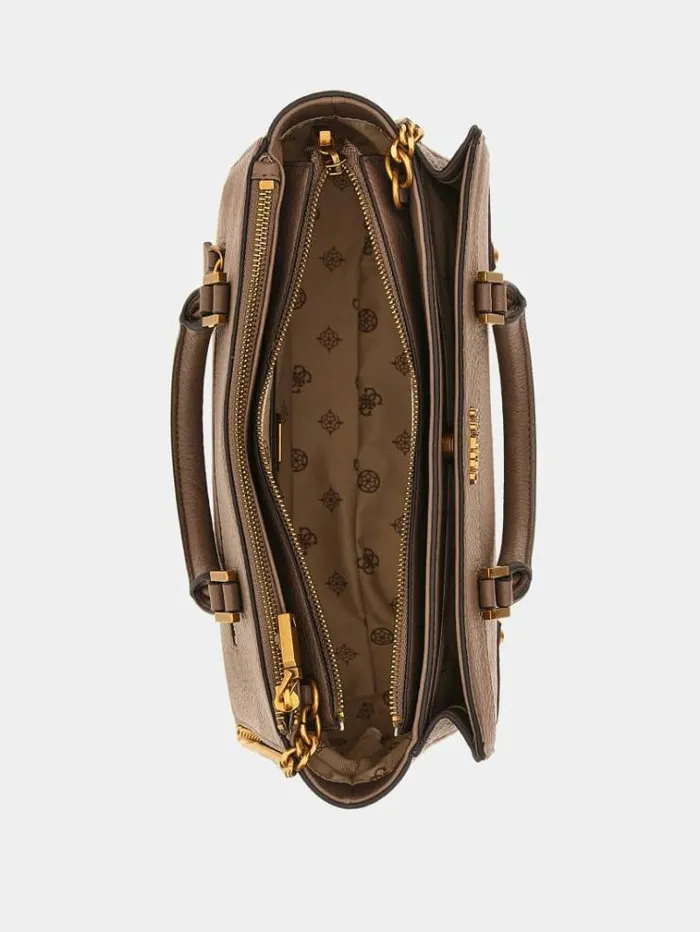 Women Clelia Studded Handbag Brown Guess Handbags