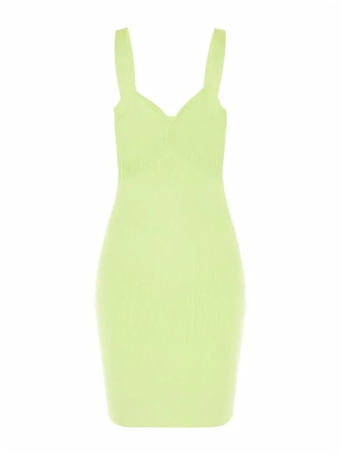 Women Closefitting Sweater Dress Fluorescent Green Guess Dresses And Jumpsuits