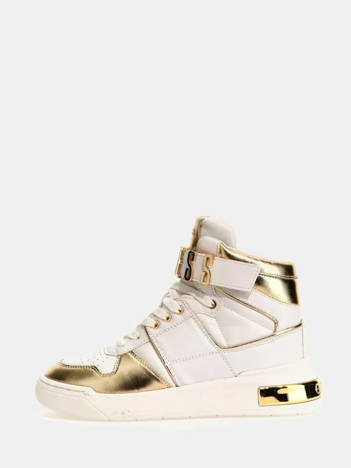 Women Corten Logo Hightop Sneakers Multi Gold Guess Sneakers