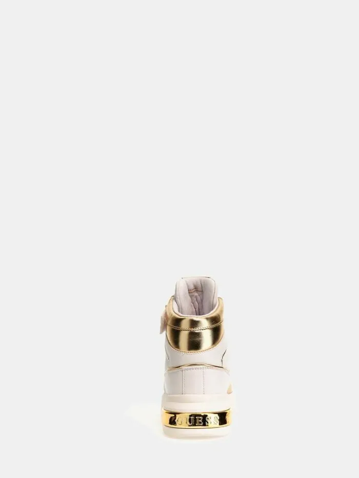 Women Corten Logo Hightop Sneakers Multi Gold Guess Sneakers
