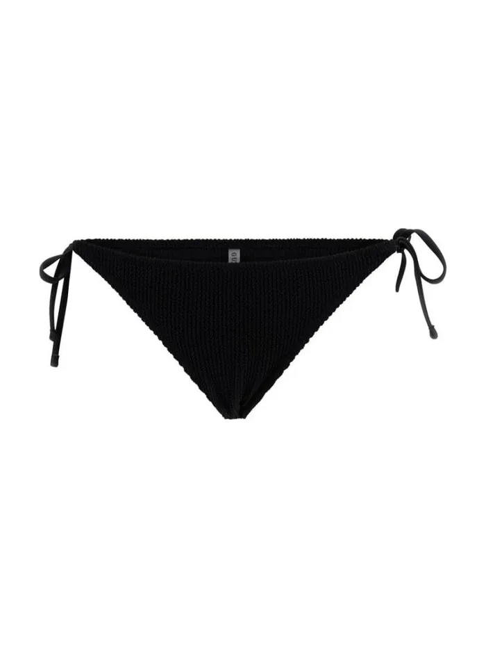 Women Crinkle Brief Bikini Bottom Black Guess Beachwear