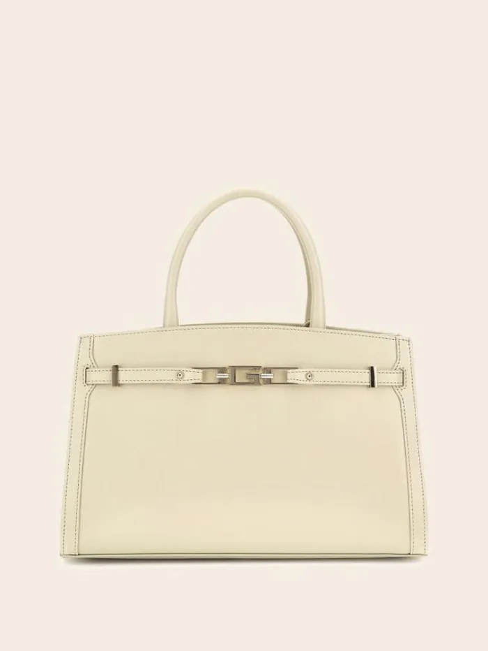 Women Cristina Genuine Leather Handbag White Guess Handbags