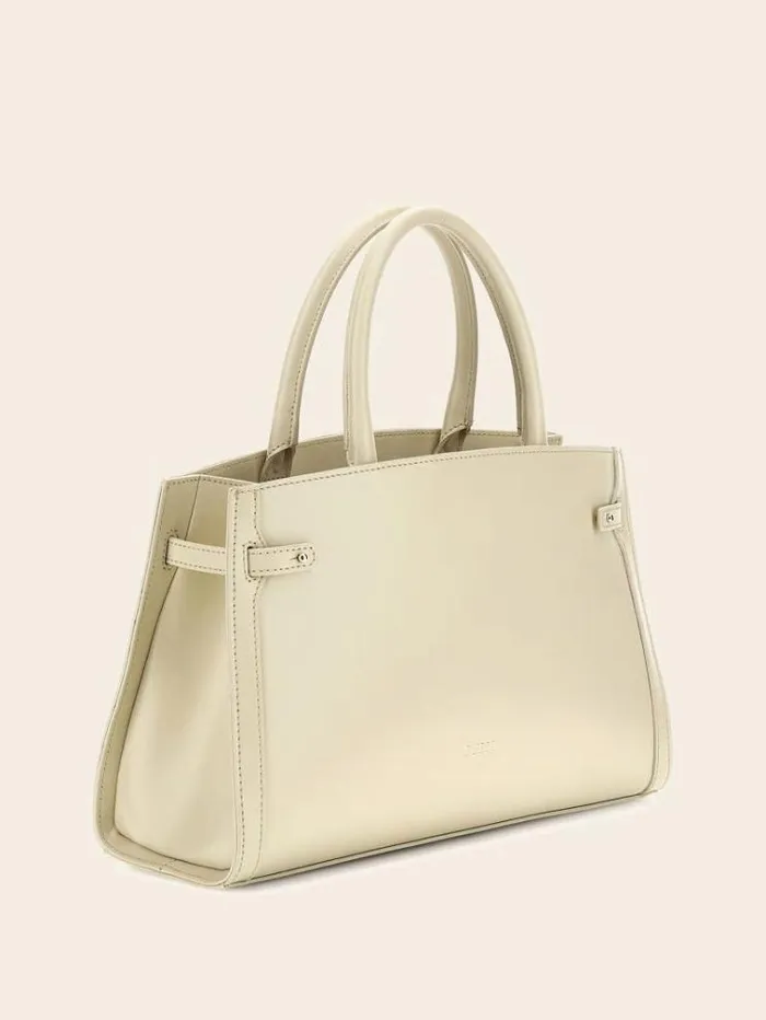 Women Cristina Genuine Leather Handbag White Guess Handbags