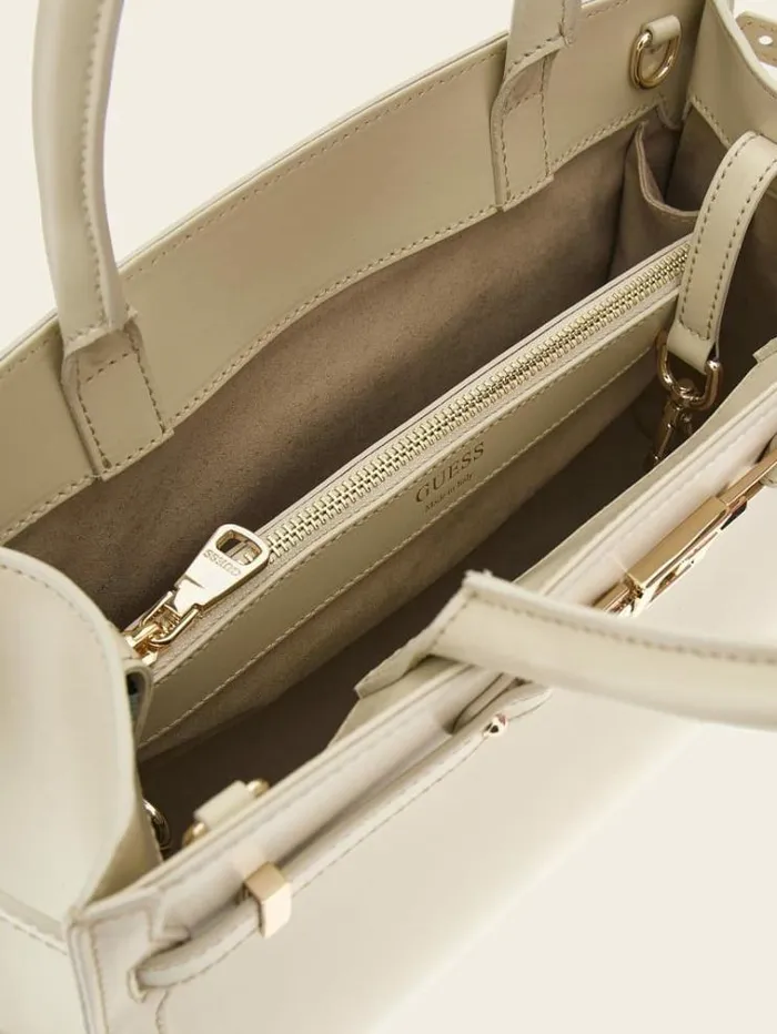 Women Cristina Genuine Leather Handbag White Guess Handbags