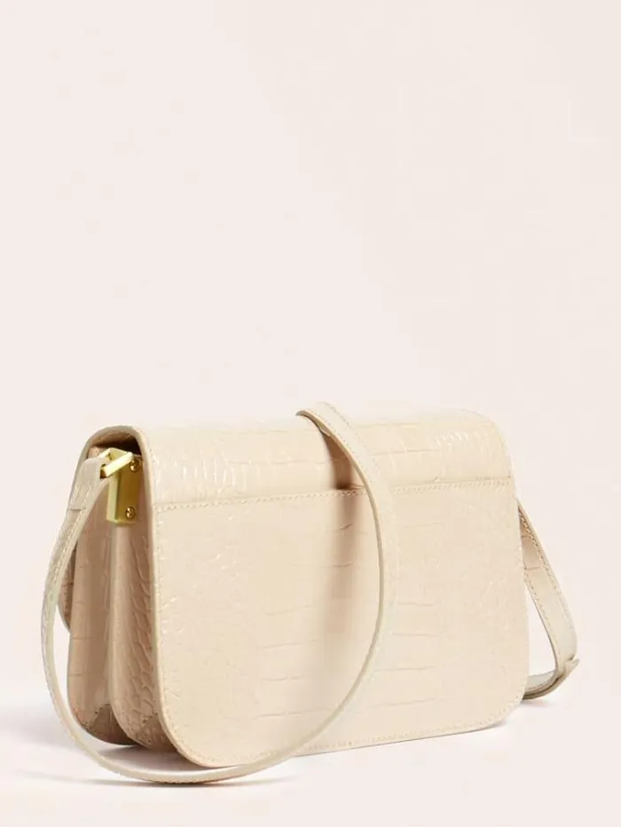 Women Cristina Real Leather Crossbody Bag Beige Guess Crossbody Bags