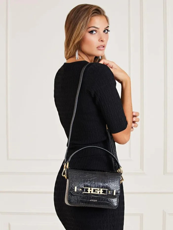Women Cristina Real Leather Crossbody Bag White Guess Crossbody Bags