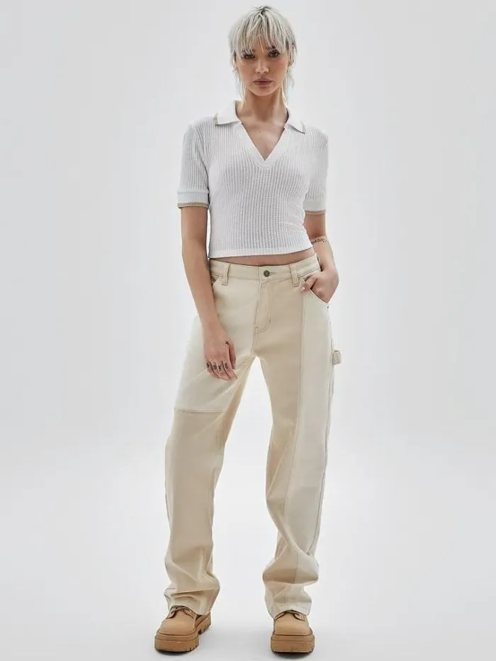 Women Cropped Top White Guess Tops And Shirts