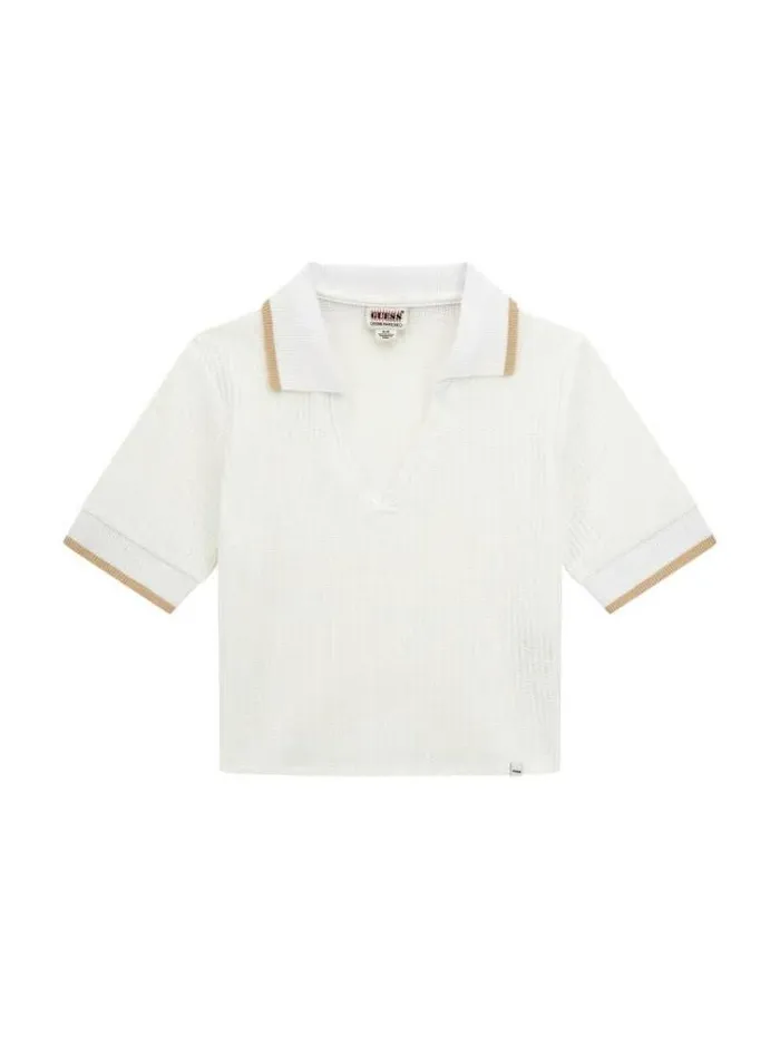 Women Cropped Top White Guess Tops And Shirts