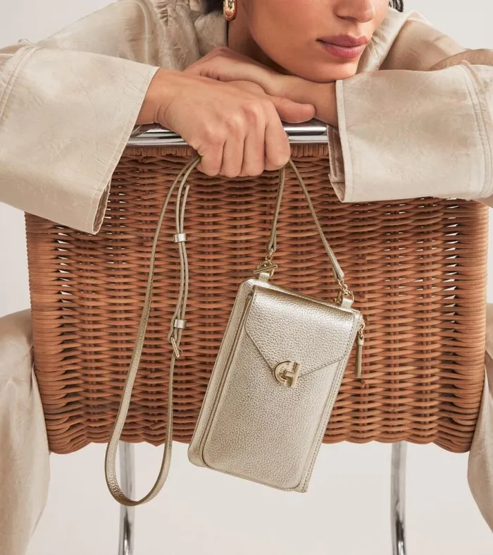 Women Crossbody Bags Cole Haan AllInOne Flap Crossbody Bag Gold