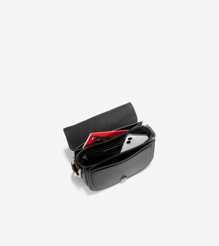 Women Crossbody Bags Cole Haan Essential Mini Saddle Bag Black