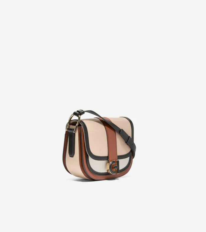 Women Crossbody Bags Cole Haan Essential Mini Saddle Bag British Tanivoryblack
