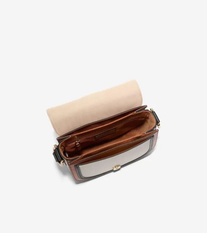 Women Crossbody Bags Cole Haan Essential Mini Saddle Bag British Tanivoryblack