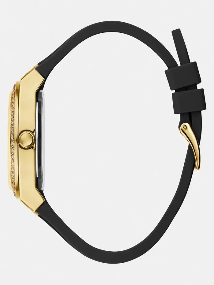 Women Crystal Analogue Watch Black Guess Watches